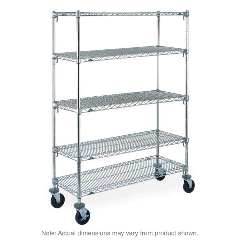 Metro Super Adjustable Super Erecta Shelving Stem Caster Cart Chrome