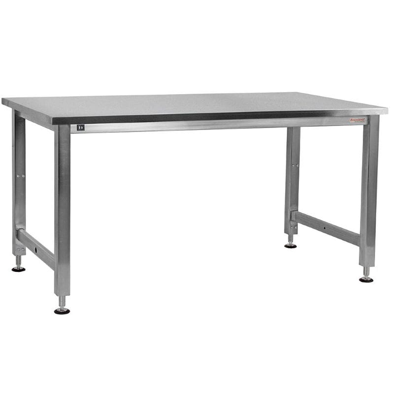 Benchpro Adams Stainless Steel Frame and Top Workbench with Electric Lift Square Edge