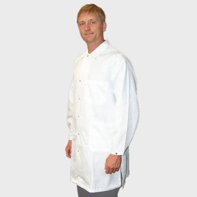Tech Wear Nylostat White Knee-Length ESD Lab Coat