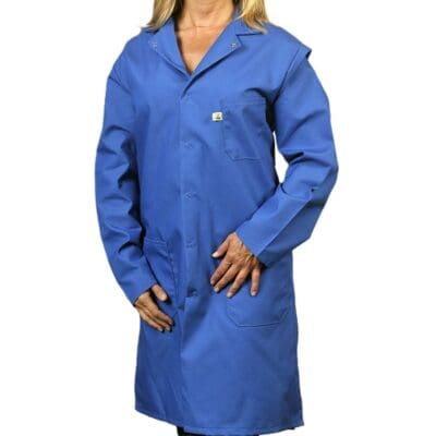 Tech Wear Royal Blue Knee-Length ESD Lab Coat