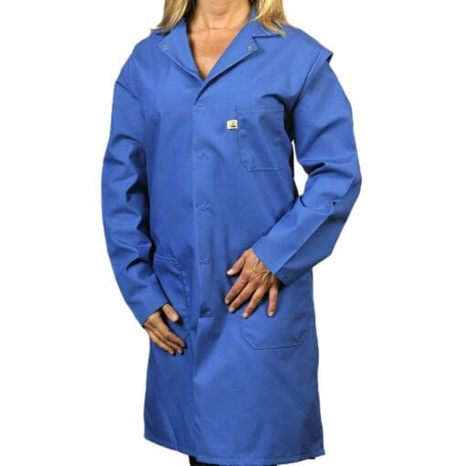 Tech Wear Royal Blue Knee-Length ESD Lab Coat