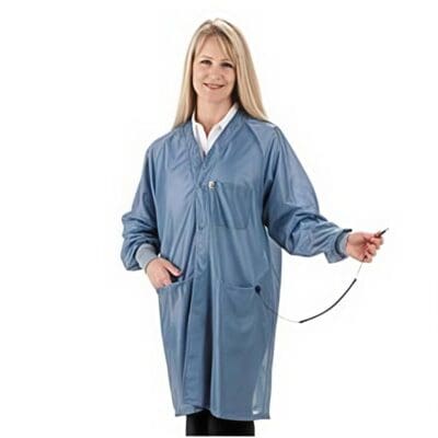 Tech Wear Hallmark Blue Lightweight Knee-length ESD-Safe Coat