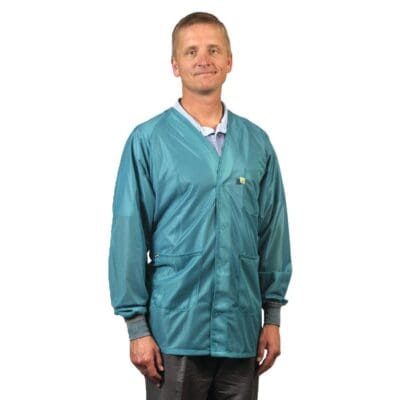 Tech Wear Hallmark Teal Lightweight Hip-length ESD-Safe Coat