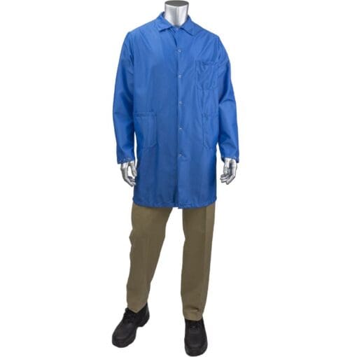 statmaster long royal blue labcoat