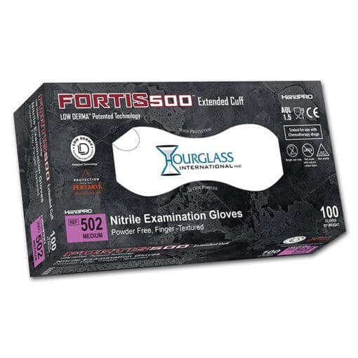 HandPRO Fortis500 Black Nitrile Exam Gloves Box