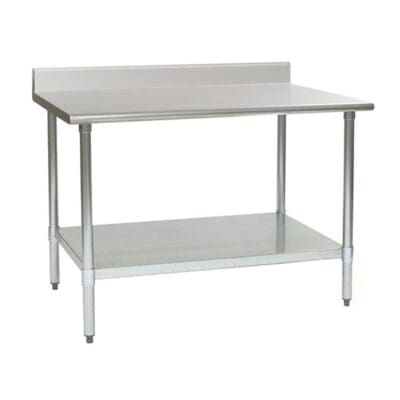 Eagle Spec-Master Worktable with Backsplash and Stainless-Steel Base with Undershelf