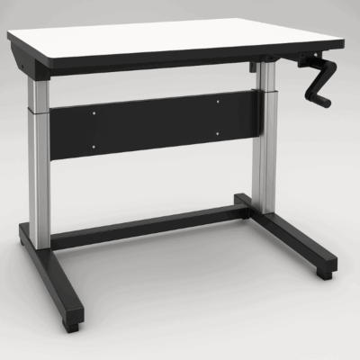 Production Basics Easy-Lift Hand Crank Laminate Dual Leg Workstation