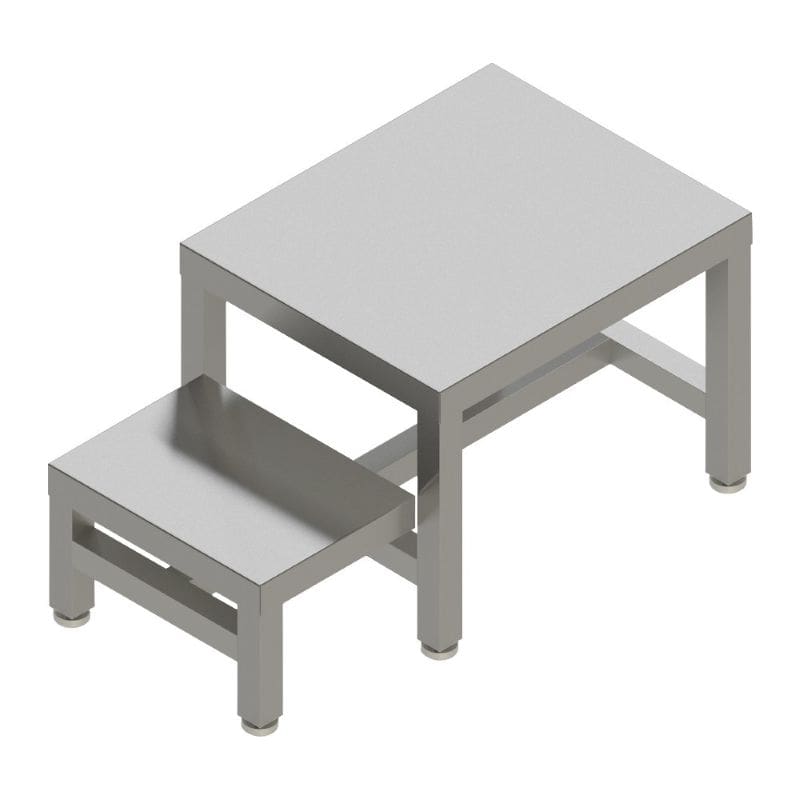 Benchpro Two Level Stainless Steel Gowning Bench - Single Foot