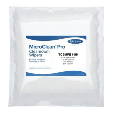 Teknipure MicroClean Pro Knit Microfiber Sealed Border Wipes
