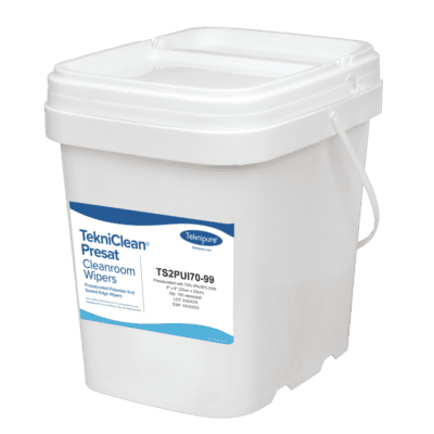 Teknipure TekniClean Presat Polyester Sealed Edge Knit Wipers 70%IPA