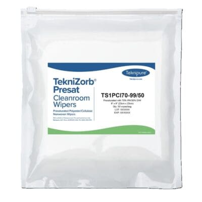Teknipure TekniZorb Presat Nonwoven Poly/Cellulose Wipers 70% IPA