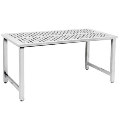 Benchpro Kennedy Series Electropolished 1" Perforated SS Top Workbench with Square Edge