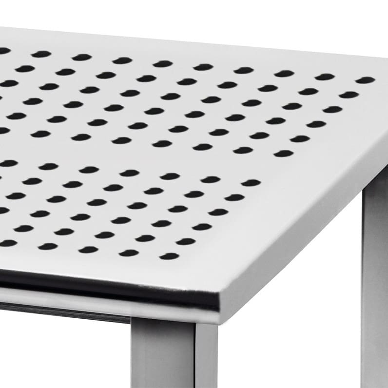Benchpro Kennedy Workbench | Electropolished 1" Perforated Stainless Steel Top | Square Edge | 2,500 lb Capacity | ISO 3 - Image 2