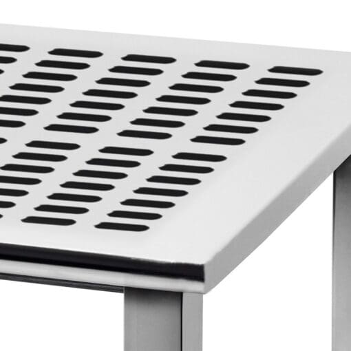 Benchpro Kennedy Series Electropolished Perforated Slots SS Top Workbench with Square Edge