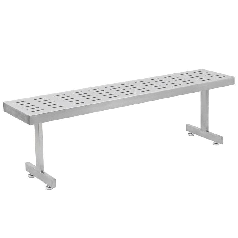 Benchpro Stainless Steel Gowning Bench with Square Edge - Recessed Legs 3/8" x 3" Slots