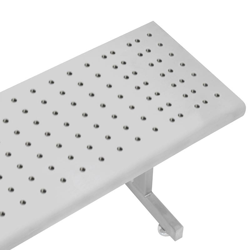 Benchpro Stainless Steel Gowning Bench with Round Edge - Recessed Legs 1/2" Holes