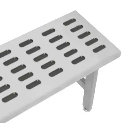 Benchpro Stainless Steel Gowning Bench with Round Edge - Four Legs 1" x 3" Slots