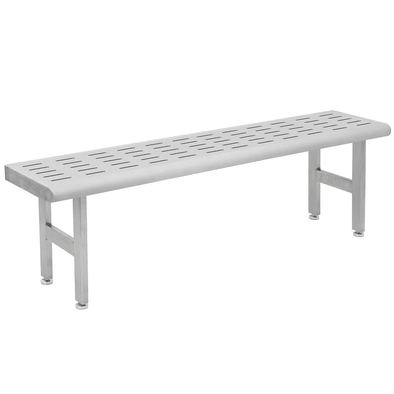 Benchpro Stainless Steel Gowning Bench with Round Edge - Four Legs 3/8" x 3" Slots