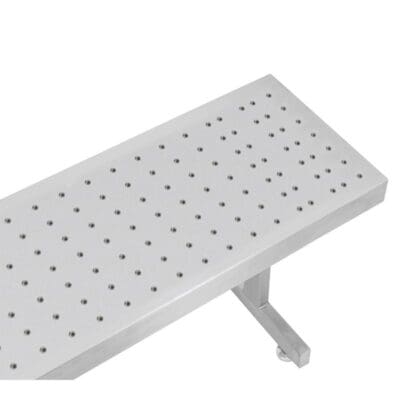 Benchpro Stainless Steel Gowning Bench with Square Edge - Recessed Legs 3/8" Holes