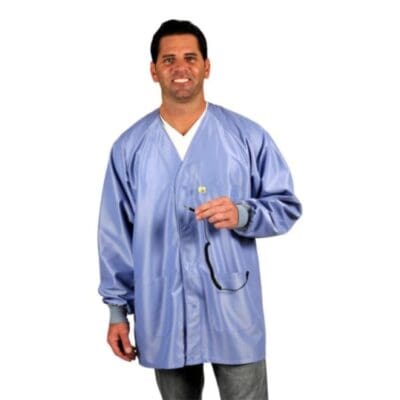 Tech Wear Hallmark Blue Medium Weight Hip-length ESD-Safe Coat