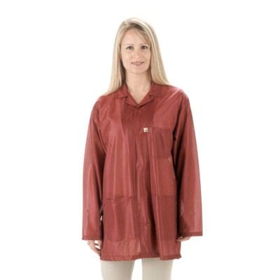 Tech Wear Traditional Burgundy Lightweight Hip-Length ESD Coat