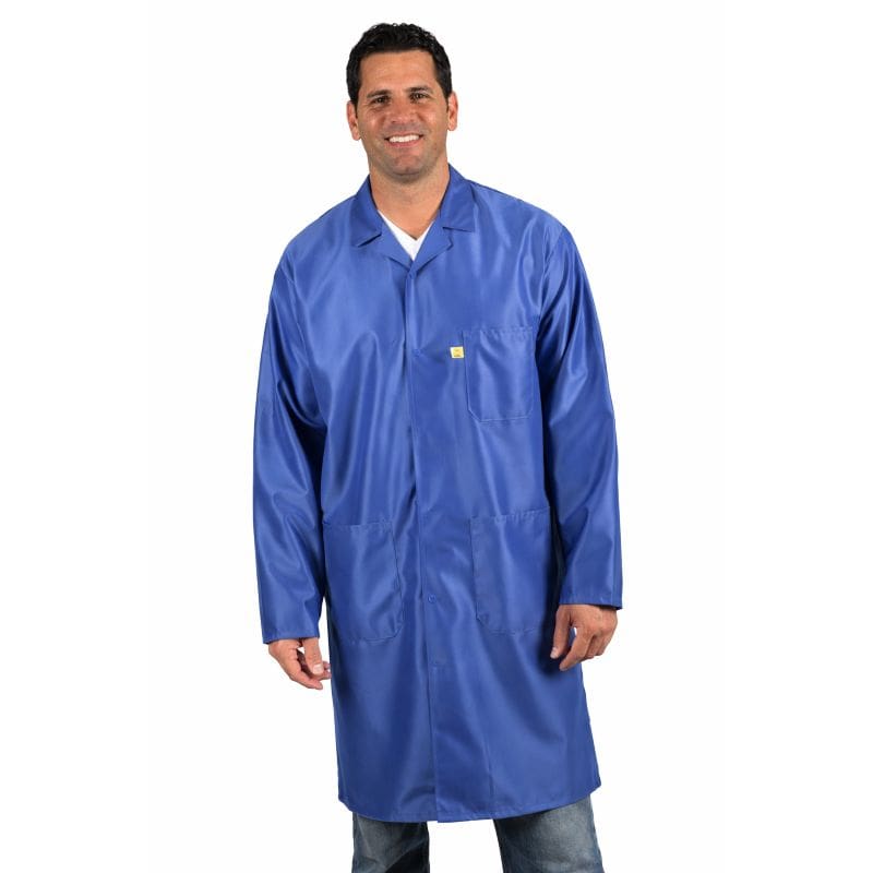 Tech Wear Traditional Royal Blue Medium Weight Knee-length ESD Coat