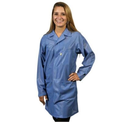Tech Wear Sterling Blue Lightweight Knee-Length ESD Coat