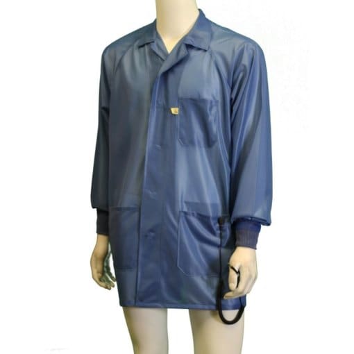 Tech Wear Sterling Blue Lightweight Hip-Length ESD Coat - Image 2