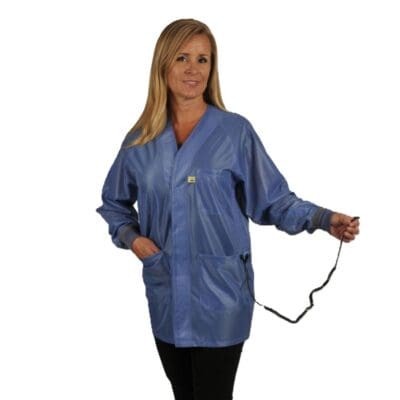 Tech Wear Hallmark X2 Blue Lightweight Hip-Length ESD Coat