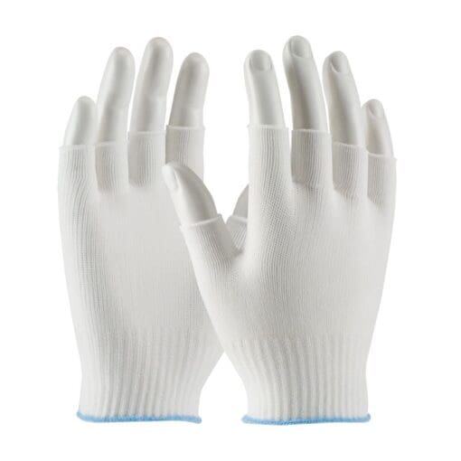 cleanteam light weight knit nylon half finger gloves