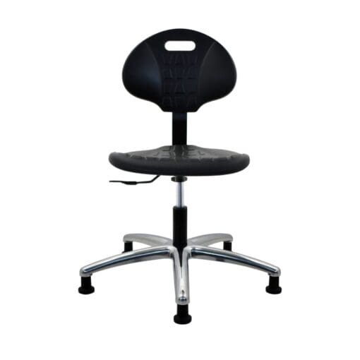 Industrial Seating Polyurethane Desk Height Cleanroom Chair Aluminum Base