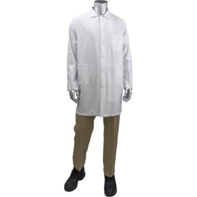 statmaster white esd long labcoat