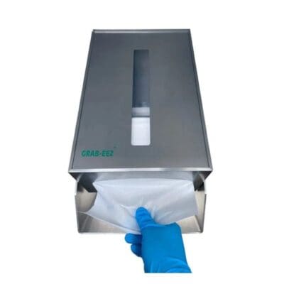 High-Tech Conversions Grab-EEZ Cleanroom Stainless Steel Wipe Dispenser