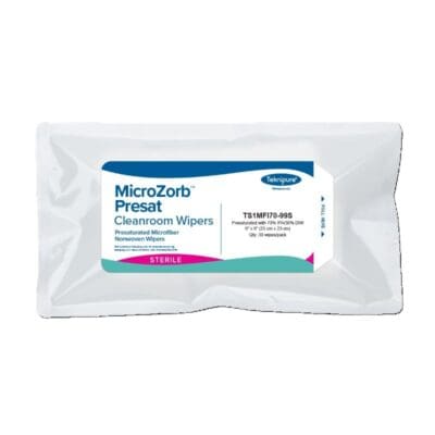 Teknipure MicroZorb Sterile Presat Microfiber Nonwoven Wipers 70% IPA