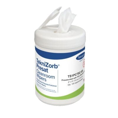 Teknipure TekniZorb Presat Nonwoven Poly/Cellulose Wipers 70% IPA Canister