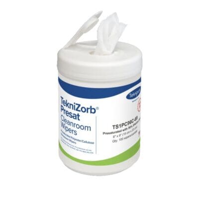Teknipure TekniZorb Presat Nonwoven Poly/Cellulose Wipers 96% IPA Canister