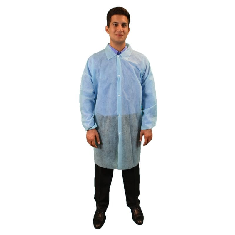 Keystone Safety Blue Polypropylene Disposable Lab Coats