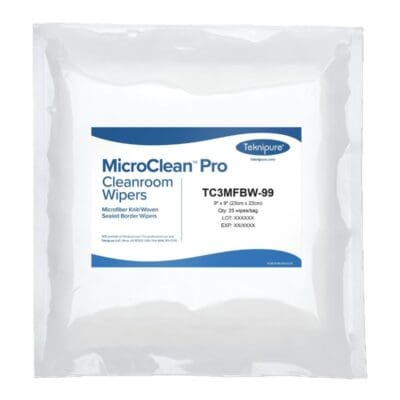 Teknipure MicroClean Pro Woven Microfiber Sealed Border Wipe
