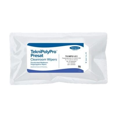 Teknipure TekniPolyPro Presat meltblown polypropylene cleanroom wipers 91% IPA