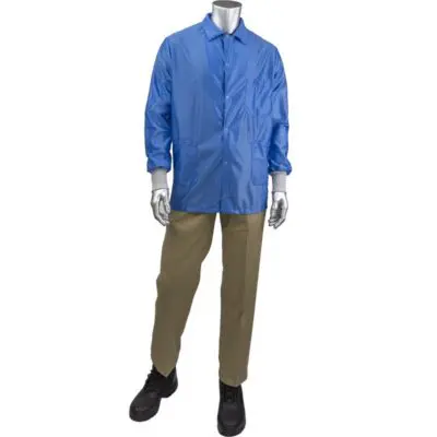Uniform Technology StatStar Short ESD Royal Blue Labcoat ESD Knit Cuffs