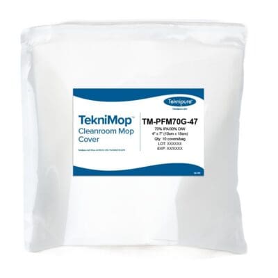 Teknipure TekniMop Microfiber Knit Pocket Mop Cover | Presaturated 70% IPA | Integrated Pad | 4"x7" | ISO Class 5-8 | 100/Case