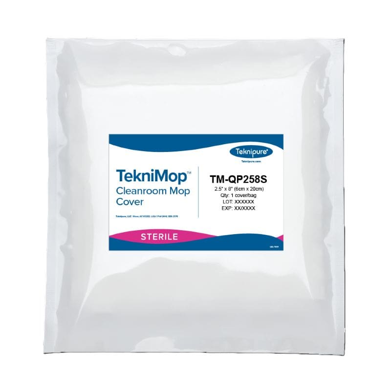 Teknipure TekniMop Sterile 2.5" x 8" 2-Ply Polyester Knit Pocket Mop Cover