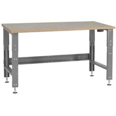 The Benchpro Roosevelt Particleboard Workbench with Electric Hydraulic Lift