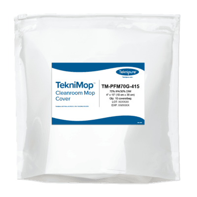 Teknipure TekniMop Microfiber Knit Pocket Mop Cover | Presaturated 70% IPA | Integrated Pad | 4"x15" | ISO Class 5-8 | 80/Case